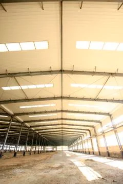 Factory workshop, steel structure Stock Photos