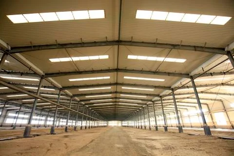 Factory workshop, steel structure Stock Photos
