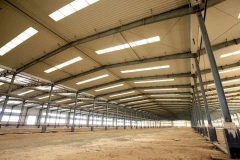 Factory workshop, steel structure Stock Photos