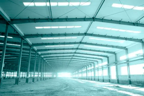 Factory workshop, steel structure Stock Photos