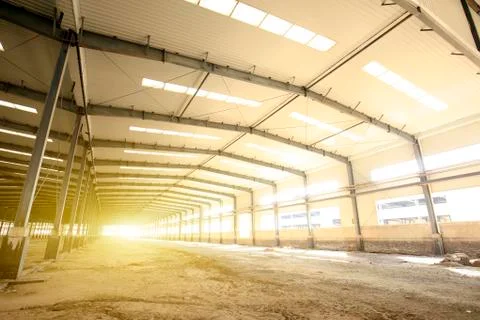 Factory workshop, steel structure Stock Photos