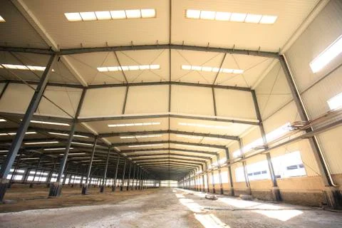 Factory workshop, steel structure Stock Photos