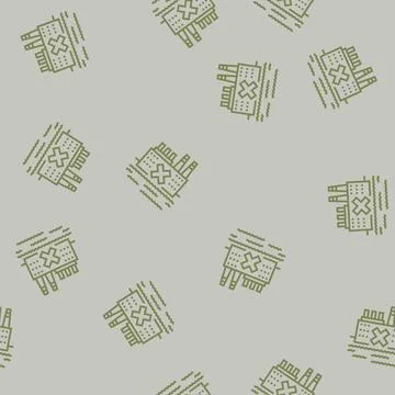 Factory wover river line seamless pattern Illustrazione stock