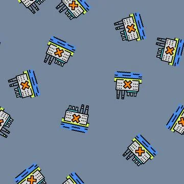 Factory wover river vector seamless pattern Illustrazione stock