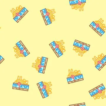 Factory wover river vector seamless pattern イラスト素材