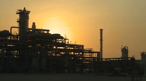 Factory/Plant Chimney at Sunset Video stock 42672137