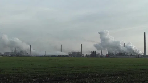Factory.Smoke gas Coke territory Stock Footage
