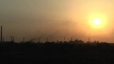 Factory.Smoke gas Coke territory Stock Footage