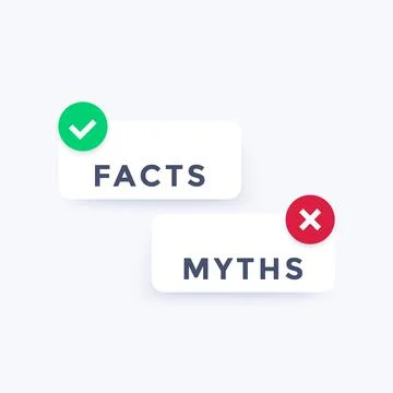 Facts and myths, vector design elements Stock Illustration