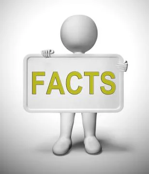Facts concept icon meaning correct data and detailed description Stock Illustration