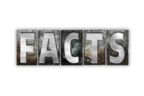 Facts Concept Isolated Metal Letterpress Type Stock Illustration