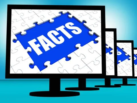 Facts monitors shows data information wisdom and knowledge Illustrazione stock