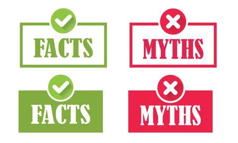 Facts vs myths concept, vector design, icon. Stock Illustration