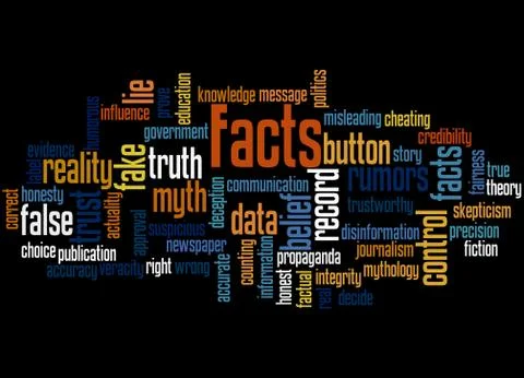 Facts, word cloud concept Stock Illustration
