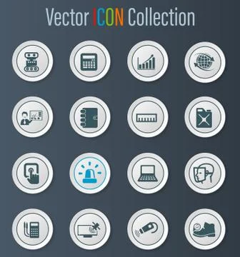 Faculty of mechanics icons set Ilustración de archivo
