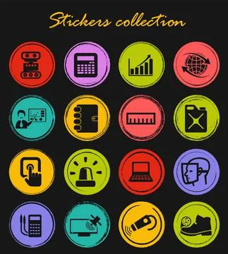 Faculty of mechanics icons set Stock Illustration