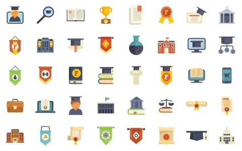 Faculty member searching for graduates using magnifying glass with large set of Stock Illustration