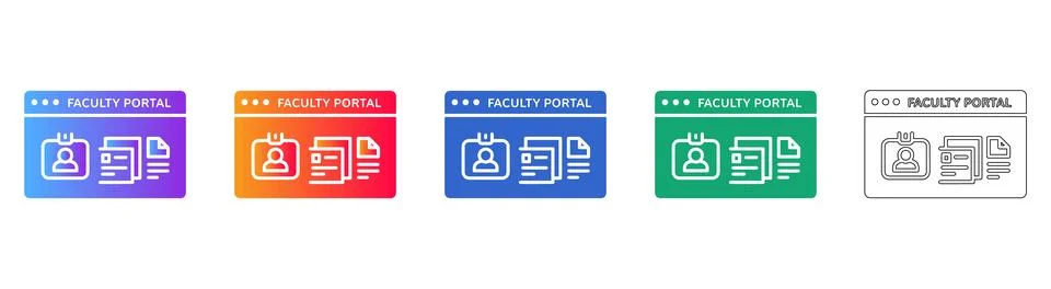 Faculty Portal User Interface Icons Stock Illustration