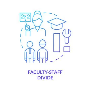Faculty staff divide blue gradient concept icon Stock Illustration
