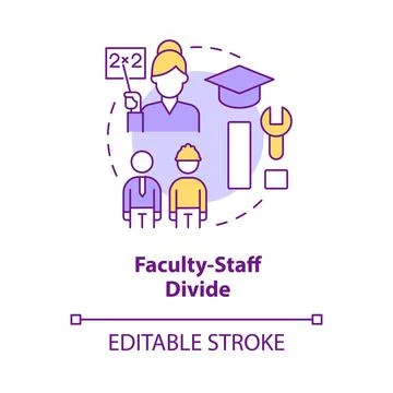 Faculty staff divide concept icon Ilustración de archivo
