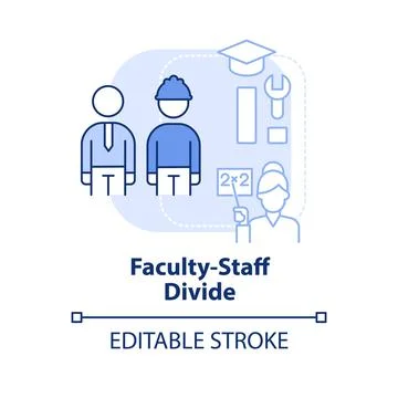 Faculty staff divide light blue concept icon Stock Illustration