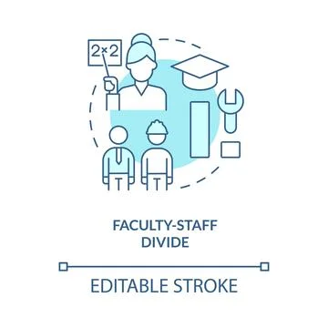 Faculty staff divide turquoise concept icon Ilustración de archivo