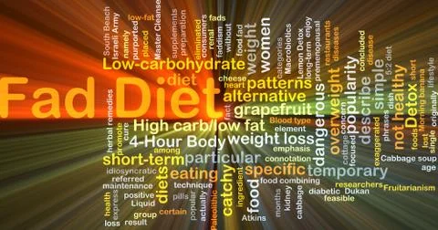 Fad diet background concept glowing Illustrazione stock