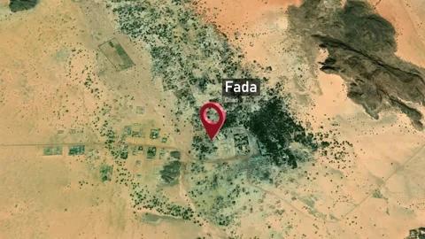 Fada City Map Zoom (Chad) from Space to Earth Video stock 274827208