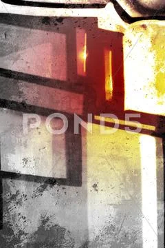 Fade green abstract background over old dirty wall, urban hip hop background Stock Illustration