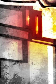 Fade green abstract background over old dirty wall, urban hip hop background  Stock-Illustration