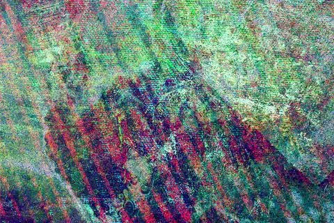 A faded abstract gradient blending teal and crimson hues with diagonal scanning Stock Photos