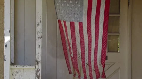 Faded American Flag, Old Video stock 255000312