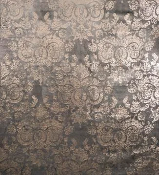 Faded Black Embossed Vintage Pattern Fabric Swatch Stock Photos