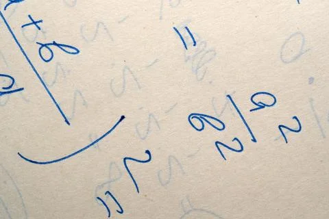 Faded paper with complex equations Stock Photos