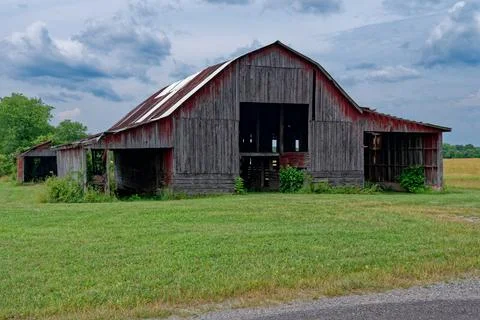 Faded red barn closeup Stock Photos