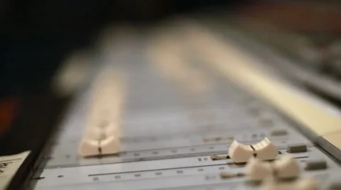Fader of Professional Audio Console Stock Footage 49751477