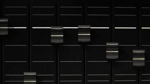 Faders of a digital audio workstation mixer Stock Footage 69172773