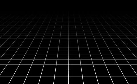Fading and vanishing grid, mesh 3d abstract background Stock Illustration