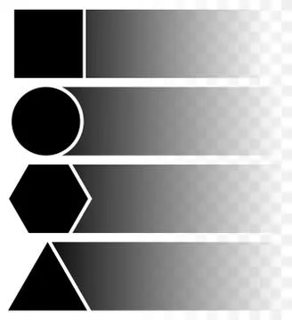 Fading banners with basic shapes / Shapes casting transparent trails 스톡 일러스트