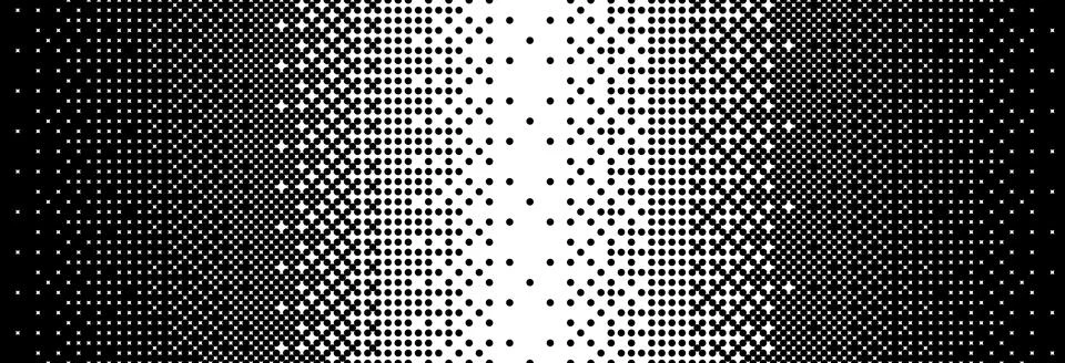 Fading bitmap gradient texture. Black and white dither pattern background Stock Illustration