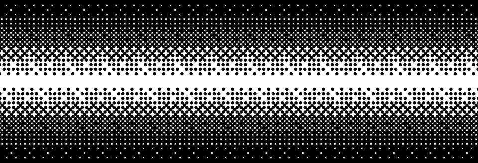 Fading bitmap gradient texture. Black and white dither pattern background Stock Illustration