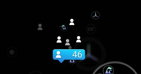 Fading blue bubble adding silhouettes and climbing count to 95 while floating 스톡 동영상 310326606