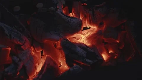 Fading bonfire. close-up of a campfire Stock Footage 157608011