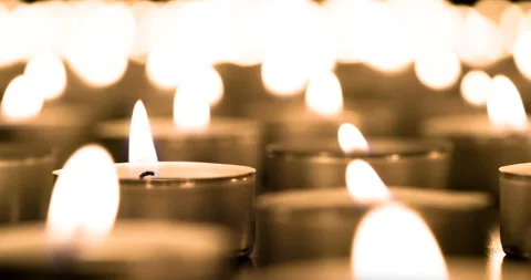 Fading Candles Fire 4K Video stock 102612219