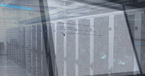 Fading code overlay initiating data processing, scrolling up and shifting right Stock Footage 312898392