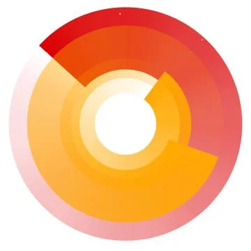 Fading concentric circles. Geometric circular element with transparency Stock Illustration