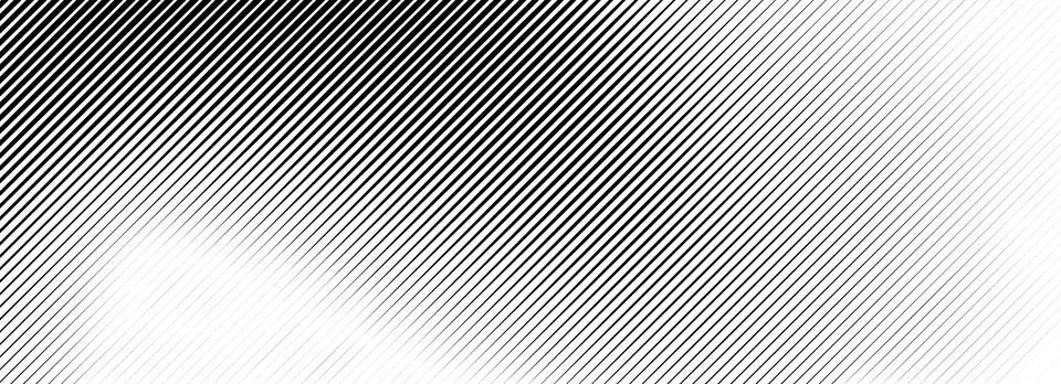 Fading line halftone gradient texture. Black diagonal stripe gradation Illustrazione stock