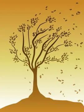 Fading money tree Stock Illustration