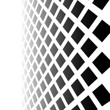 Fading mosaic of squares. Vanishing pattern in perspective. Illustrazione stock