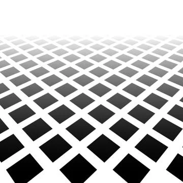 Fading mosaic of squares. Vanishing pattern in perspective. Illustrazione stock